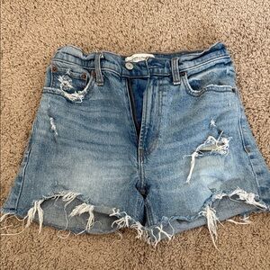 Abercrombie & Fitch Vintage Blue Ripped Jean Shorts